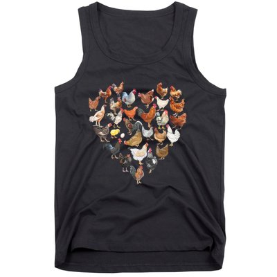 Chicken Love For Farmer Raising Chickens Farm Tank Top