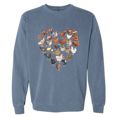 Chicken Love For Farmer Raising Chickens Farm Garment-Dyed Sweatshirt