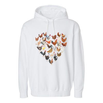 Chicken Love For Farmer Raising Chickens Farm Garment-Dyed Fleece Hoodie