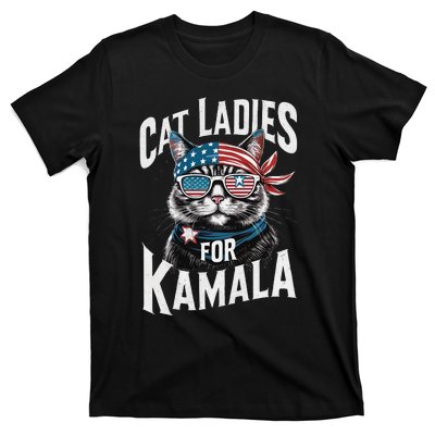 Cat Ladies For Kamala 2024 President Kamalaharris Gift T-Shirt