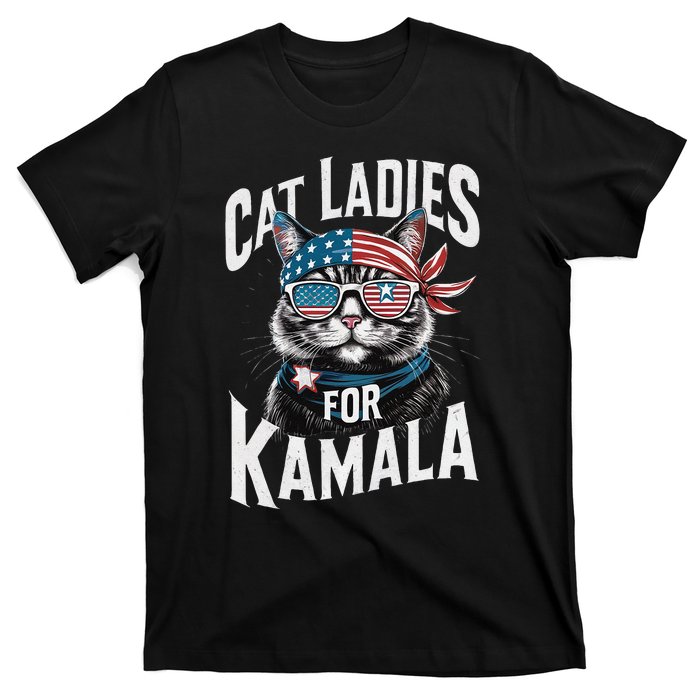 Cat Ladies For Kamala 2024 President Kamalaharris Gift T-Shirt