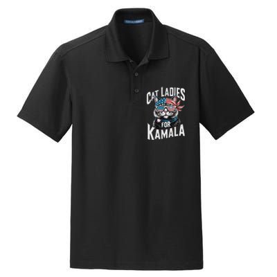 Cat Ladies For Kamala 2024 President Kamalaharris Gift Dry Zone Grid Polo