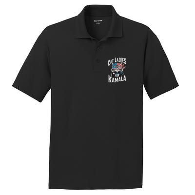 Cat Ladies For Kamala 2024 President Kamalaharris Gift PosiCharge RacerMesh Polo