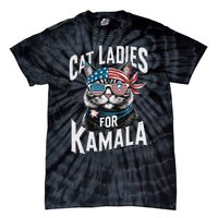 Cat Ladies For Kamala 2024 President Kamalaharris Gift Tie-Dye T-Shirt