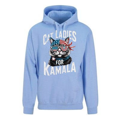 Cat Ladies For Kamala 2024 President Kamalaharris Gift Unisex Surf Hoodie