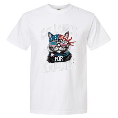 Cat Ladies For Kamala 2024 President Kamalaharris Gift Garment-Dyed Heavyweight T-Shirt