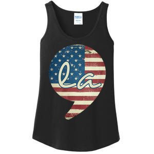 Comma La Funny Kamala Harris Usa Flag Ladies Essential Tank