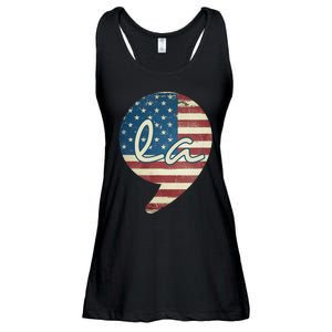 Comma La Funny Kamala Harris Usa Flag Ladies Essential Flowy Tank