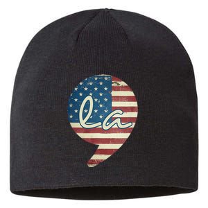 Comma La Funny Kamala Harris Usa Flag Sustainable Beanie