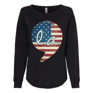 Comma La Funny Kamala Harris Usa Flag Womens California Wash Sweatshirt