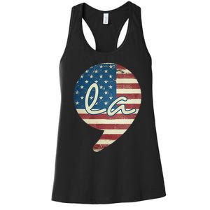 Comma La Funny Kamala Harris Usa Flag Women's Racerback Tank