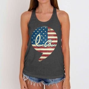 Comma La Funny Kamala Harris Usa Flag Women's Knotted Racerback Tank