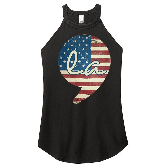 Comma La Funny Kamala Harris Usa Flag Women's Perfect Tri Rocker Tank