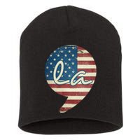 Comma La Funny Kamala Harris Usa Flag Short Acrylic Beanie