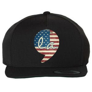 Comma La Funny Kamala Harris Usa Flag Wool Snapback Cap