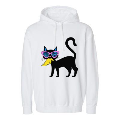 Cat Ladies For Kamala Harris Donald Trump 2024 Sarcastic Garment-Dyed Fleece Hoodie