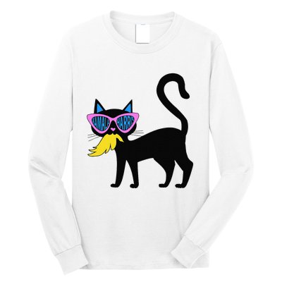 Cat Ladies For Kamala Harris Donald Trump 2024 Sarcastic Long Sleeve Shirt