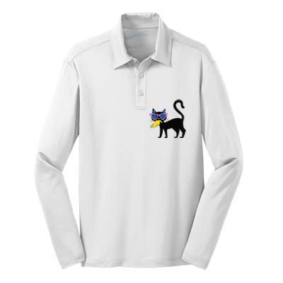 Cat Ladies For Kamala Harris Donald Trump 2024 Sarcastic Silk Touch Performance Long Sleeve Polo