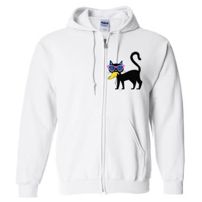 Cat Ladies For Kamala Harris Donald Trump 2024 Sarcastic Full Zip Hoodie