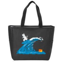 Cat Ladies For Kamala Harris Funny Anti Trump Blue Wave 2024 Premium Zip Tote Bag