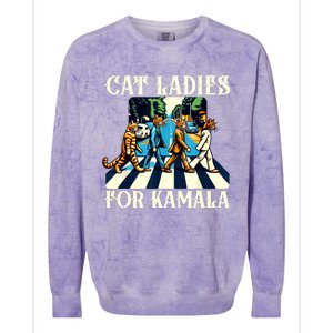 Cat Ladies For Kamala Childless Cat Ladies Not Going Back Colorblast Crewneck Sweatshirt