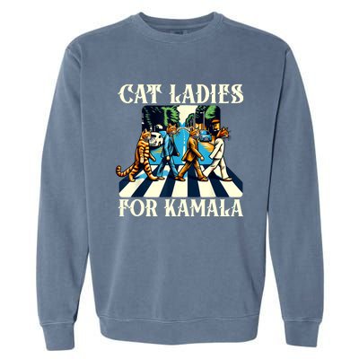 Cat Ladies For Kamala Childless Cat Ladies Not Going Back Garment-Dyed Sweatshirt