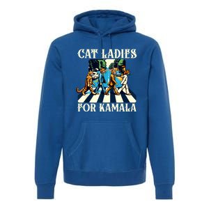 Cat Ladies For Kamala Childless Cat Ladies Not Going Back Premium Hoodie