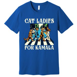 Cat Ladies For Kamala Childless Cat Ladies Not Going Back Premium T-Shirt