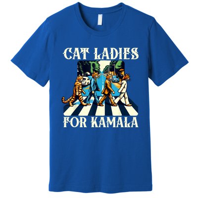 Cat Ladies For Kamala Childless Cat Ladies Not Going Back Premium T-Shirt