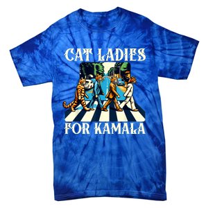 Cat Ladies For Kamala Childless Cat Ladies Not Going Back Tie-Dye T-Shirt