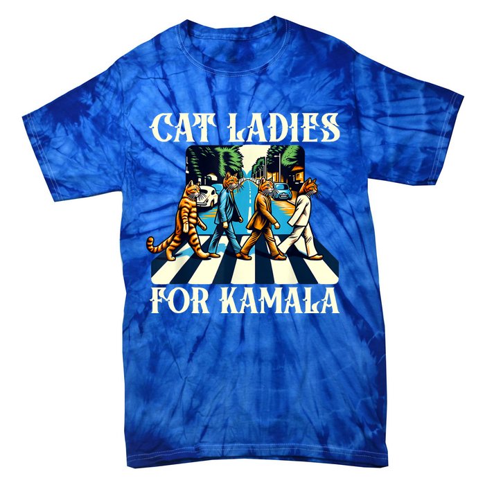 Cat Ladies For Kamala Childless Cat Ladies Not Going Back Tie-Dye T-Shirt