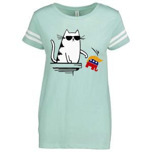 Cat Ladies For Kamala Harris Donald Trump 2024 Sarcastic Enza Ladies Jersey Football T-Shirt