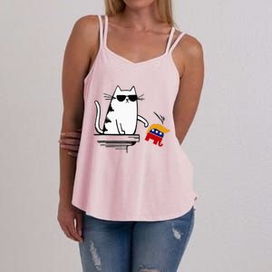 Cat Ladies For Kamala Harris Donald Trump 2024 Sarcastic Women's Strappy Tank