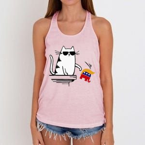 Cat Ladies For Kamala Harris Donald Trump 2024 Sarcastic Women's Knotted Racerback Tank