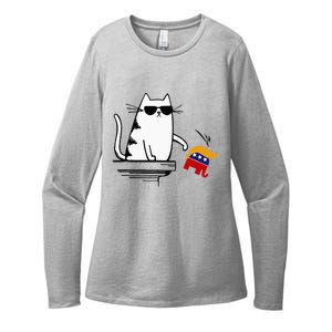 Cat Ladies For Kamala Harris Donald Trump 2024 Sarcastic Womens CVC Long Sleeve Shirt