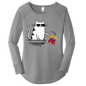 Cat Ladies For Kamala Harris Donald Trump 2024 Sarcastic Women's Perfect Tri Tunic Long Sleeve Shirt