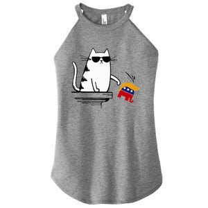 Cat Ladies For Kamala Harris Donald Trump 2024 Sarcastic Women's Perfect Tri Rocker Tank