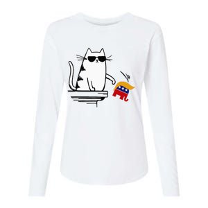 Cat Ladies For Kamala Harris Donald Trump 2024 Sarcastic Womens Cotton Relaxed Long Sleeve T-Shirt