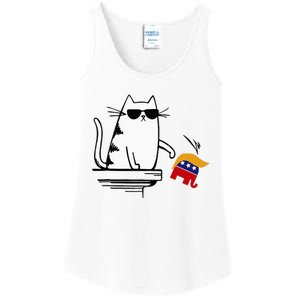 Cat Ladies For Kamala Harris Donald Trump 2024 Sarcastic Ladies Essential Tank