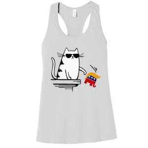 Cat Ladies For Kamala Harris Donald Trump 2024 Sarcastic Women's Racerback Tank