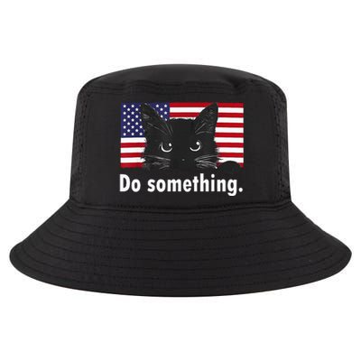 Cat Ladies Funny Kamala Harris 2024 Election Do Something Cool Comfort Performance Bucket Hat