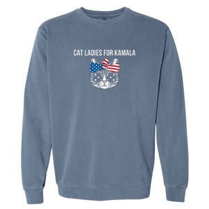 Cat Ladies For Kamala . Garment-Dyed Sweatshirt