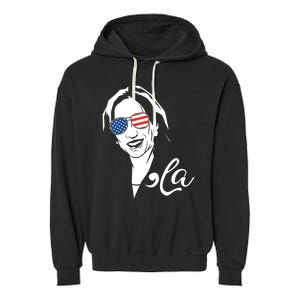 Comma La Funny Kamala Harris Usa Flag Sunglasses Garment-Dyed Fleece Hoodie