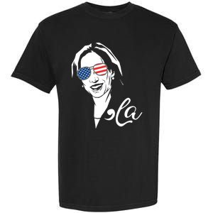 Comma La Funny Kamala Harris Usa Flag Sunglasses Garment-Dyed Heavyweight T-Shirt