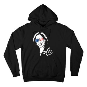 Comma La Funny Kamala Harris Usa Flag Sunglasses Hoodie