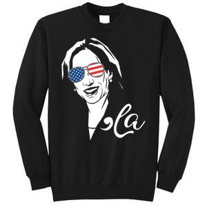 Comma La Funny Kamala Harris Usa Flag Sunglasses Sweatshirt