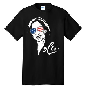 Comma La Funny Kamala Harris Usa Flag Sunglasses Tall T-Shirt