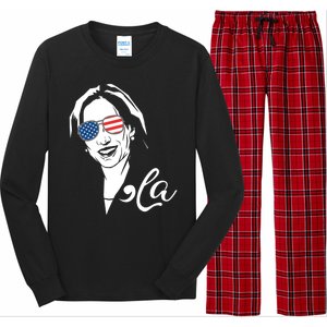 Comma La Funny Kamala Harris Usa Flag Sunglasses Long Sleeve Pajama Set