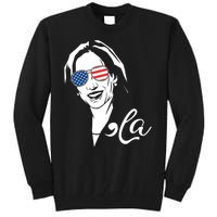 Comma La Funny Kamala Harris Usa Flag Sunglasses Tall Sweatshirt