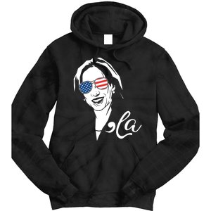 Comma La Funny Kamala Harris Usa Flag Sunglasses Tie Dye Hoodie